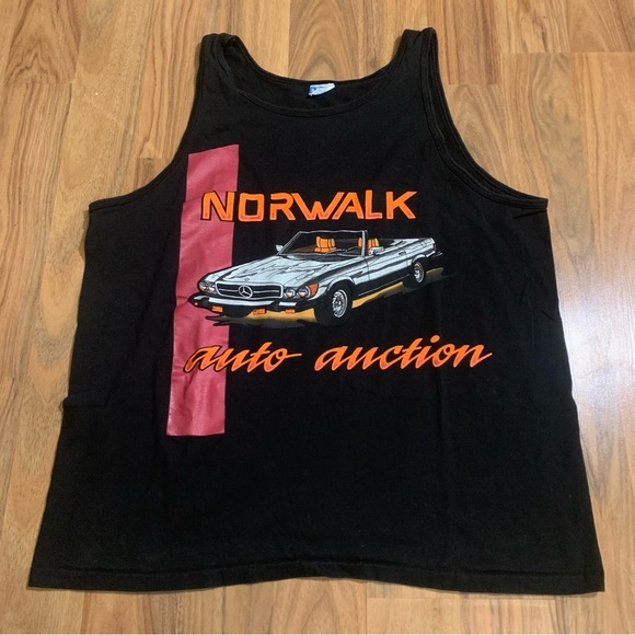 Vintage Norfolk Auto Auction Mercedes Benz SL Convertible Graphic Tank Top XL - Picture 1 of 6